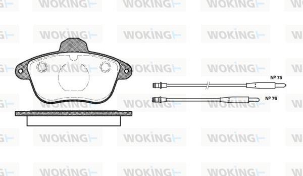 Woking P5013.04 - Bremžu uzliku kompl., Disku bremzes ps1.lv