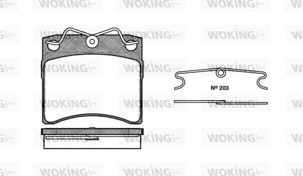 Woking P2853.00 - Bremžu uzliku kompl., Disku bremzes ps1.lv