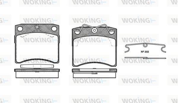 Woking P2853.10 - Bremžu uzliku kompl., Disku bremzes ps1.lv