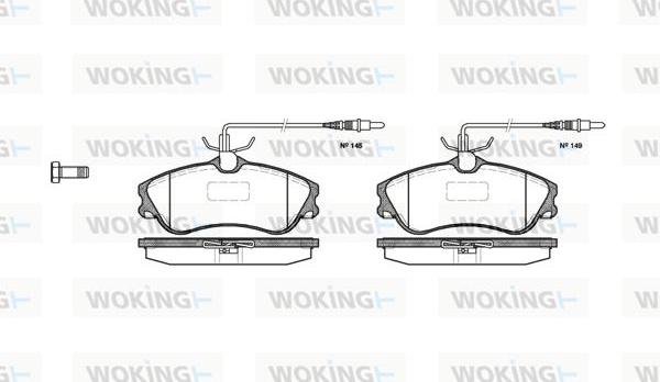 Woking P7343.04 - Bremžu uzliku kompl., Disku bremzes ps1.lv