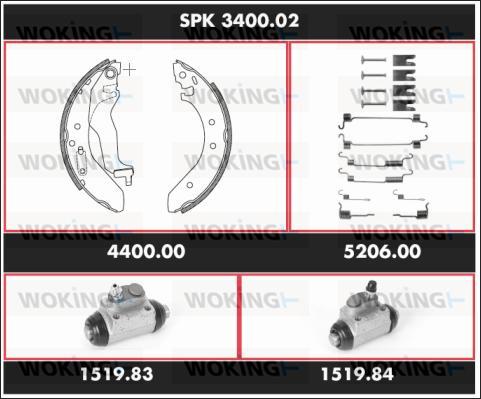 Woking SPK 3400.02 - Bremžu loku komplekts ps1.lv