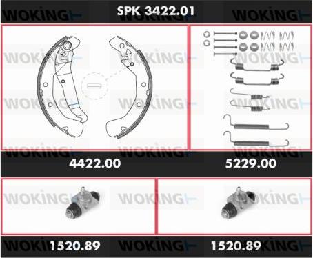 Woking SPK 3422.01 - Bremžu loku komplekts ps1.lv