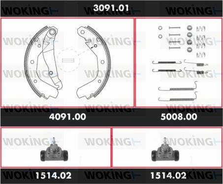 Woking SPK 3091.01 - Bremžu loku komplekts ps1.lv