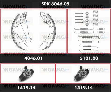 Woking SPK 3046.05 - Bremžu loku komplekts ps1.lv