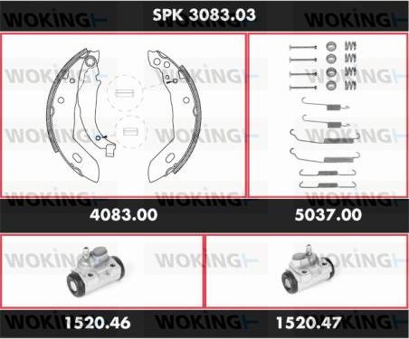 Woking SPK 3083.03 - Bremžu loku komplekts ps1.lv