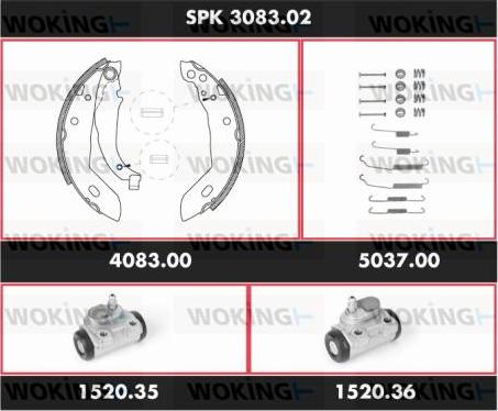 Woking SPK 3083.02 - Bremžu loku komplekts ps1.lv