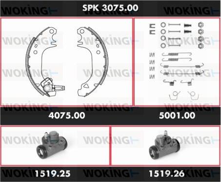 Woking SPK 3075.00 - Bremžu loku komplekts ps1.lv