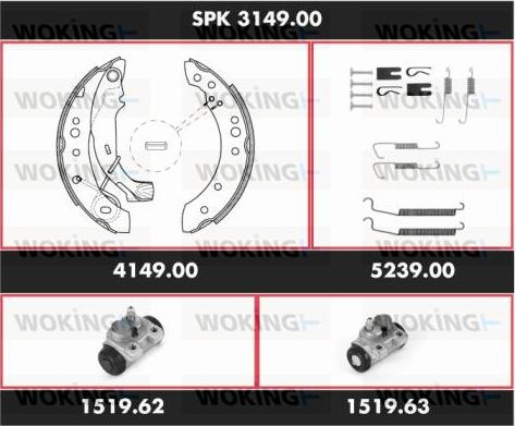 Woking SPK 3149.00 - Bremžu loku komplekts ps1.lv