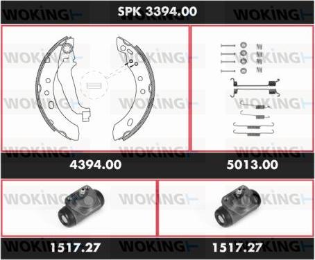 Woking SPK 3394.00 - Bremžu loku komplekts ps1.lv