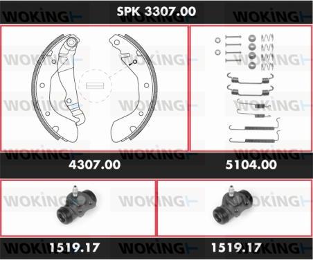 Woking SPK 3307.00 - Bremžu loku komplekts ps1.lv