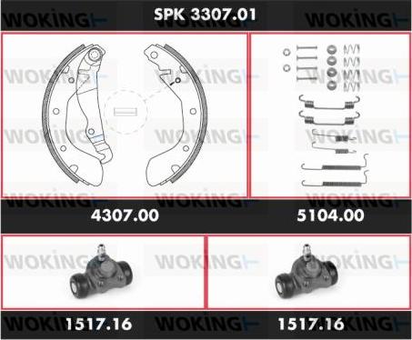 Woking SPK 3307.01 - Bremžu loku komplekts ps1.lv