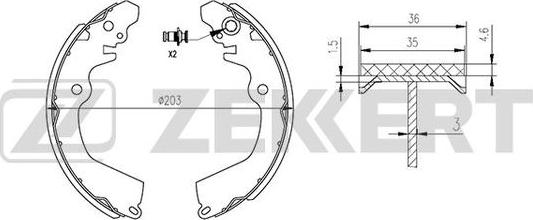 Zekkert BK-4466 - Bremžu loku komplekts ps1.lv