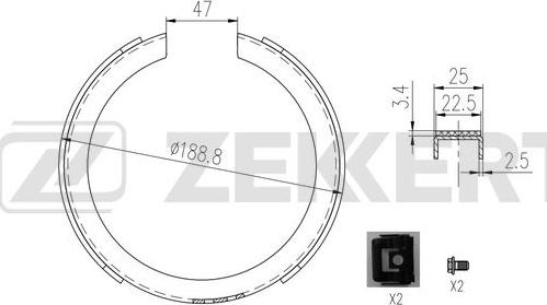 Zekkert BK-4015 - Bremžu loku komplekts ps1.lv