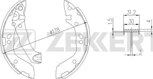 Zekkert BK-4156 - Bremžu loku komplekts ps1.lv