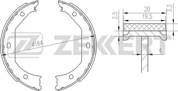 Zekkert BK-4136 - Bremžu loku komplekts ps1.lv