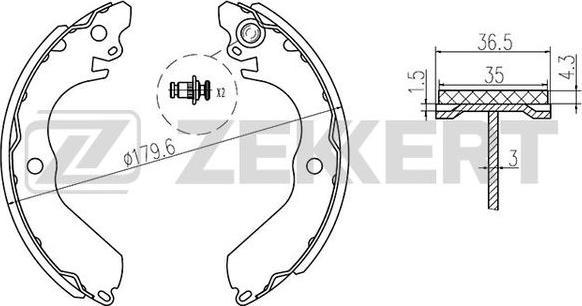 Zekkert BK-4176 - Bremžu loku komplekts ps1.lv