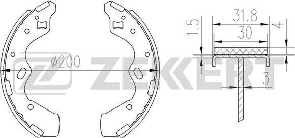 Zekkert BK-4172 - Bremžu loku komplekts ps1.lv