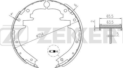 Zekkert BK-4346 - Bremžu loku komplekts ps1.lv