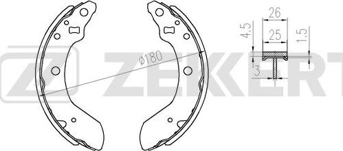 Zekkert BK-4358 - Bremžu loku komplekts ps1.lv