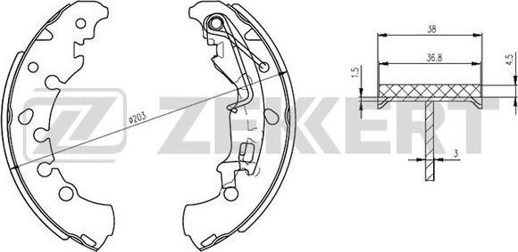 Zekkert BK-4302 - Bremžu loku komplekts ps1.lv