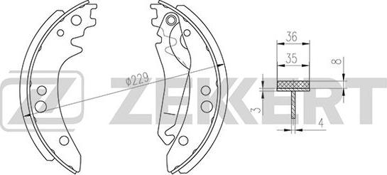 Zekkert BK-4314 - Bremžu loku komplekts ps1.lv