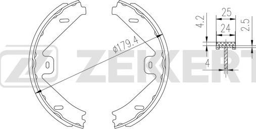 Zekkert BK-4328 - Bremžu loku komplekts ps1.lv