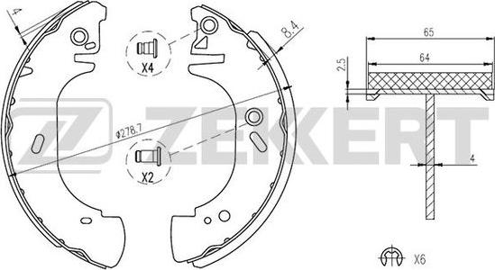 Zekkert BK-4291 - Bremžu loku komplekts ps1.lv