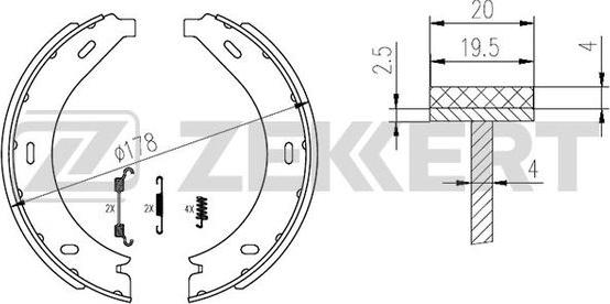 Zekkert BK-4297 - Bremžu loku komplekts ps1.lv