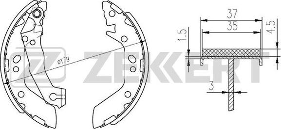 Zekkert BK-4219 - Bremžu loku komplekts ps1.lv