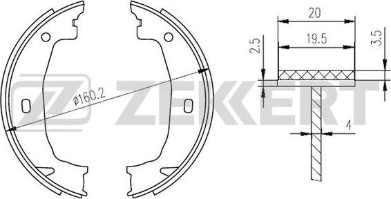 Zekkert BK-4274 - Bremžu loku komplekts ps1.lv