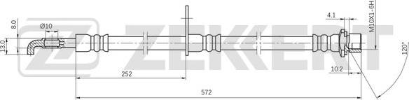 Zekkert BS-9498 - Bremžu šļūtene ps1.lv