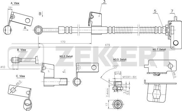 Zekkert BS-9077 - Bremžu šļūtene ps1.lv