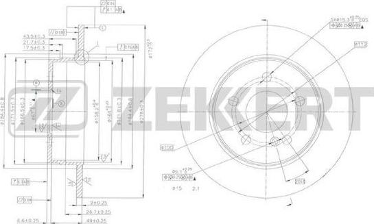 Zekkert BS-5970 - Bremžu diski ps1.lv