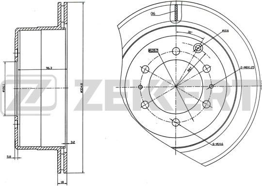 Zekkert BS-5494 - Bremžu diski ps1.lv