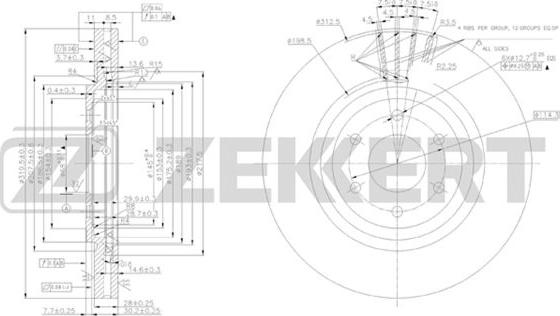 Zekkert BS-5413 - Bremžu diski ps1.lv