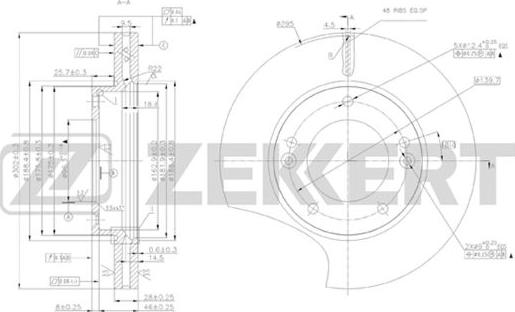 Zekkert BS-5475 - Bremžu diski ps1.lv