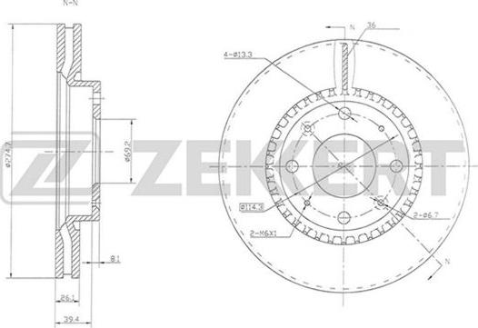 Zekkert BS-5476 - Bremžu diski ps1.lv