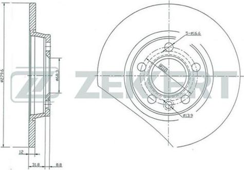 Zekkert BS-5094 - Bremžu diski ps1.lv