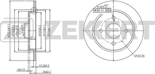 Zekkert BS-5040 - Bremžu diski ps1.lv