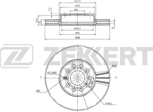 Zekkert BS-5043B - Bremžu diski ps1.lv