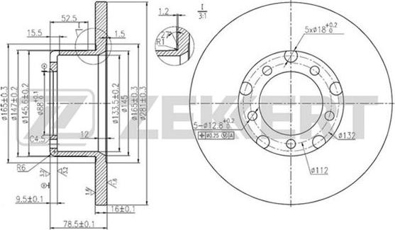 Zekkert BS-5055 - Bremžu diski ps1.lv