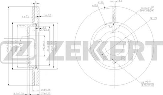 Zekkert BS-5051 - Bremžu diski ps1.lv