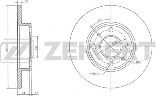 Zekkert BS-5007 - Bremžu diski ps1.lv