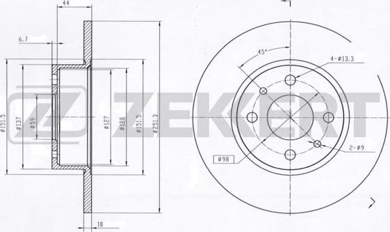 Zekkert BS-5013 - Bremžu diski ps1.lv