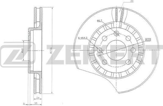 Zekkert BS-5035 - Bremžu diski ps1.lv