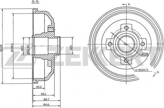 Zekkert BS-5079 - Bremžu trumulis ps1.lv