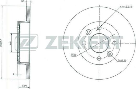 Zekkert BS-5105 - Bremžu diski ps1.lv