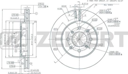 Zekkert BS-5377 - Bremžu diski ps1.lv