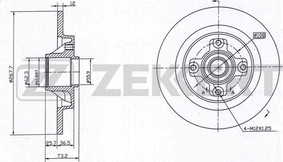 Zekkert BS-5237 - Bremžu diski ps1.lv