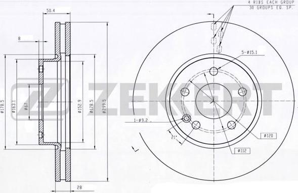 Zekkert BS-5277 - Bremžu diski ps1.lv